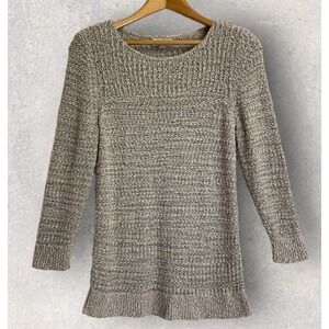 LOFT Marled Knit Sweater Womens Size M Grey Excellent